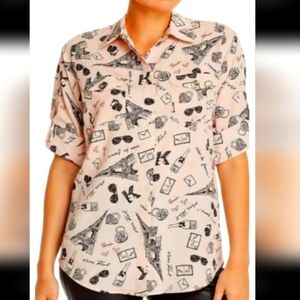 Karl Lagerfeld pink kitty in Oaris blouse